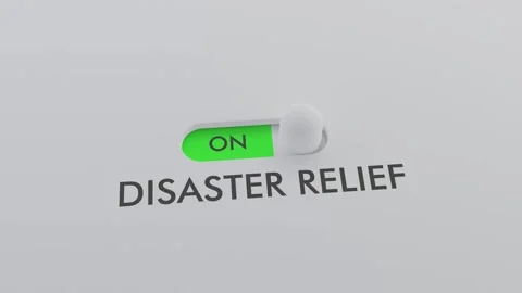 Switching on the DISASTER RELIEF switch Stock Footage 256969290