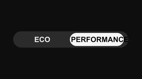 Switching Eco to Performance Mode Toggle Button Animation, Sleek UI Switch Stock Footage 311587907