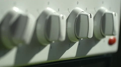 Switching electric stove knobs 스톡 동영상 61560561