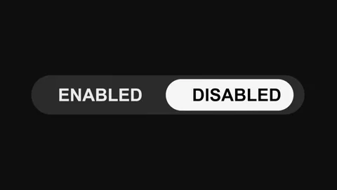 Switching Enabled to Disabled Mode Toggle Button Animation, Sleek UI Switch Stock Footage 311587916