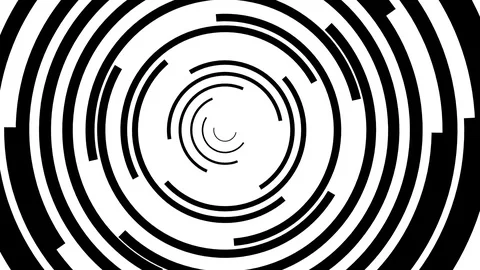 Switching Endless Loop of Crossing Demi Half Semi Circle Rings Stock Footage 118988899