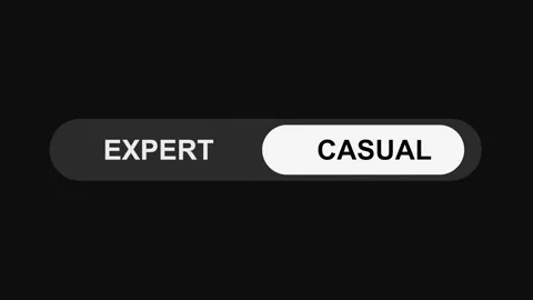 Switching Expert to Casual Mode Toggle Button Animation, Sleek UI Switch Design Stock Footage 311587919