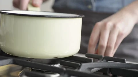 Switching on gas fire Stock Footage 140268378