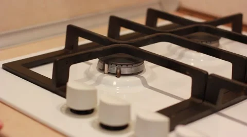 Switching gas on Stock Footage 43970735