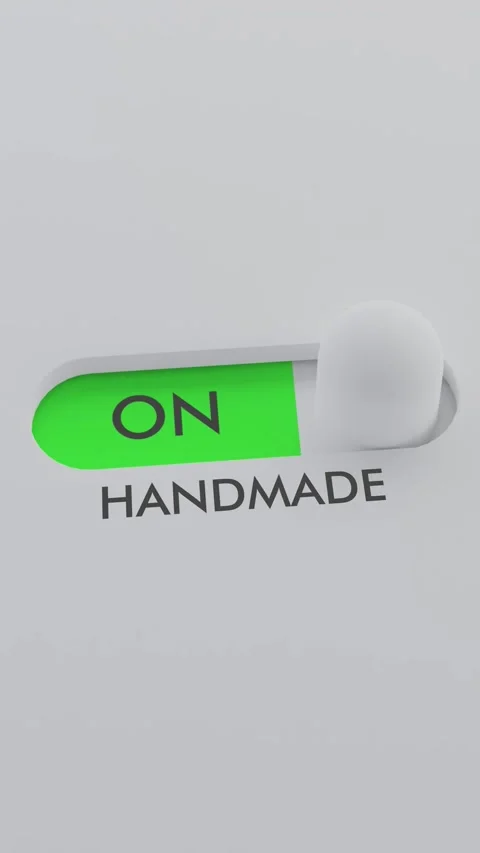 Switching on the HANDMADE switch Vertical Video Stock Footage 302450094