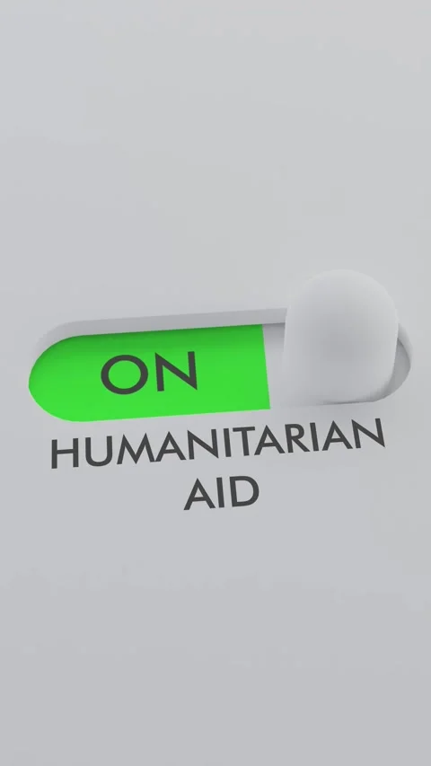Switching on the HUMANITARIAN AID switch Vertical Video Stock Footage 302449773