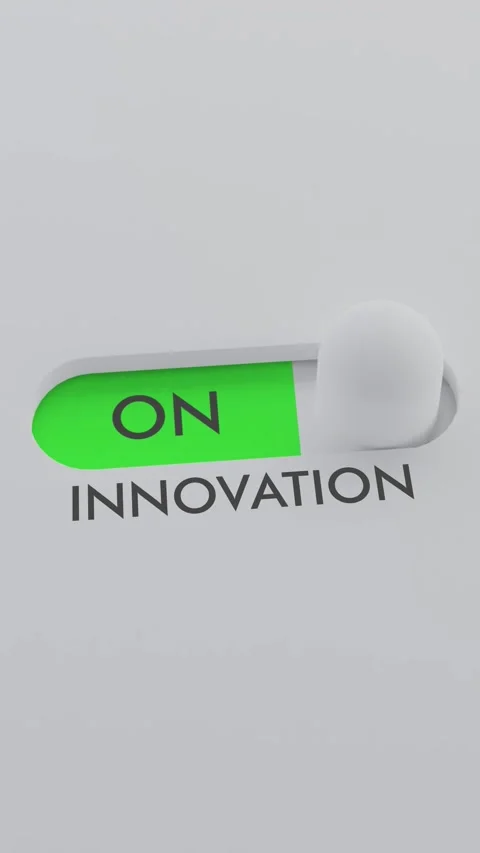 Switching on the INNOVATION switch Vertical Video Video stock 302449454