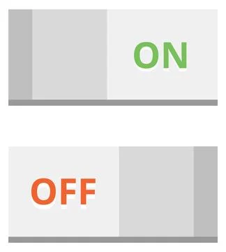 Switching interface eleemnt. On off toggle button Illustrazione stock