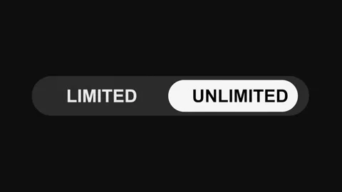 Switching Limited to Unlimited Mode Toggle Button Animation, Sleek UI Switch Stock Footage 311588001