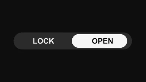 Switching Lock to Open Mode Toggle Button Animation, Sleek UI Switch Design Stock Footage 311588010