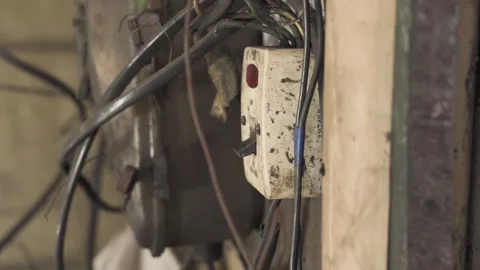 Switching off main unit of indian middle class household for maintenance Stock Footage 242142968