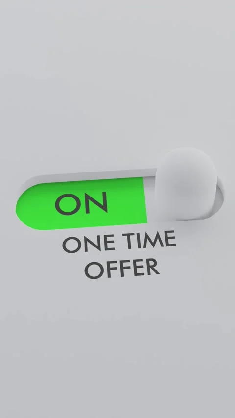 Switching on the ONE TIME OFFER switch Vertical Video Vídeos de archivo 302450083