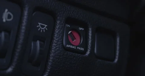Switching Passenger Airbag Off Stock Footage 130400538