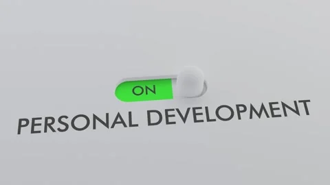 Switching on the PERSONAL DEVELOPMENT switch Vídeos de archivo 256969548
