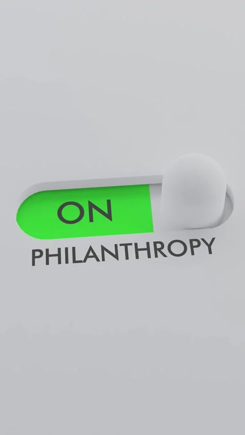 Switching on the PHILANTHROPY switch Vertical Video Stock Footage 302449760
