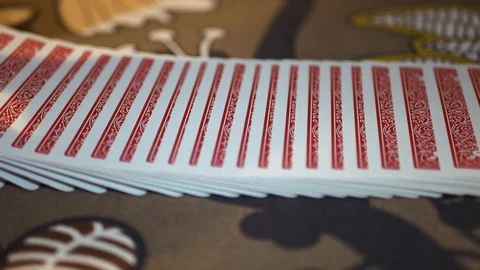 Switching the playing cards in a magic way Stock Footage