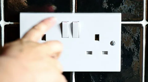 Switching off plug sockets Stock Footage 42803732
