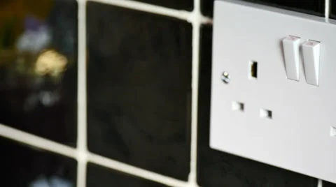 Switching off plug sockets Stock Footage 42873612