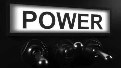 Switching power switch conceptual 3D rendering Ilustração Stock