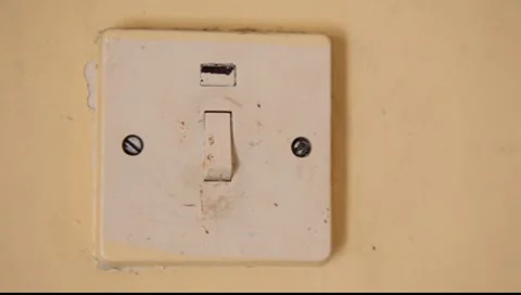 Switching a push-button on and off Stock Footage 8509011