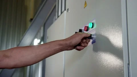 Switching regulator to lower power on equipment automation panel in factory or Stock-Footage 226377740
