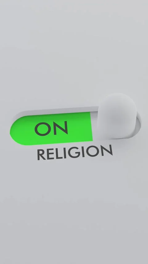 Switching on the RELIGION switch Vertical Video Vídeo Stock 302449551