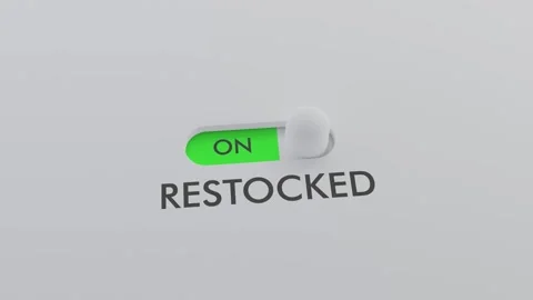 Switching on the RESTOCKED switch Stock-Footage 256969408