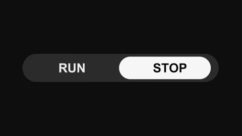 Switching Run to Stop Mode Toggle Button Animation, Sleek UI Switch Design Stock Footage 311588110