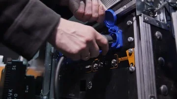  Switching the Shaker Into the Appliance Stock Footage 85492000