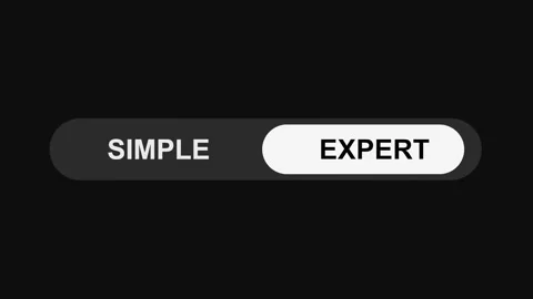 Switching Simple to Expert Mode Toggle Button Animation, Sleek UI Switch Design Stock Footage 311588129