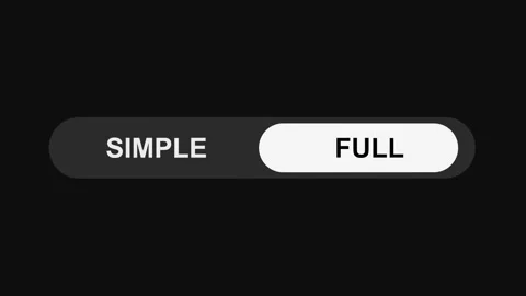 Switching Simple to Full Mode Toggle Button Animation, Sleek UI Switch Design Stock Footage 311588128