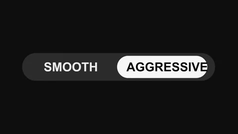 Switching Smooth to Aggressive Mode Toggle Button Animation, Sleek UI Switch Stock Footage 311588145