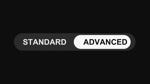 Switching Standard to Advanced Mode Toggle Button Animation, Sleek UI Switch Stock Footage 311588159
