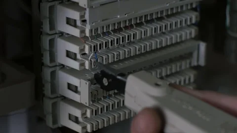 Switching of telephone lines Video stock 86238434