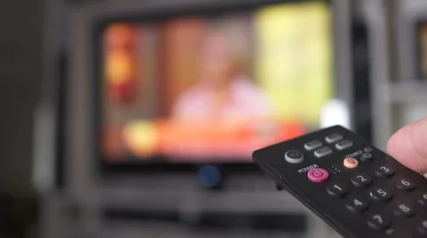 Switching off the Television HD Stock Footage 44622718