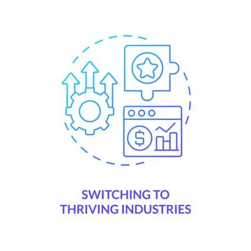 Switching to thriving industries blue gradient concept icon Stock Illustration