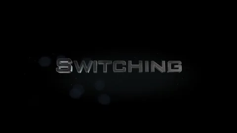 Switching title metal text on black alpha channel background Stock Footage 295901666