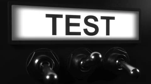 Switching toggle switch TEST. 3D rendering 스톡 일러스트