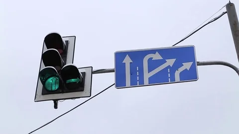 Switching of traffic lights Stock Footage 72738469