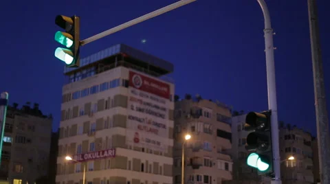 Switching the traffic lights on the roadway, starting Stock Footage 62759219