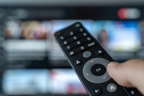 Switching TV Channels with Remote Control Stock Photos