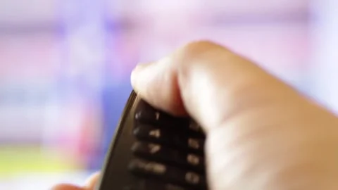 Switching off TV news Stock Footage 285814643