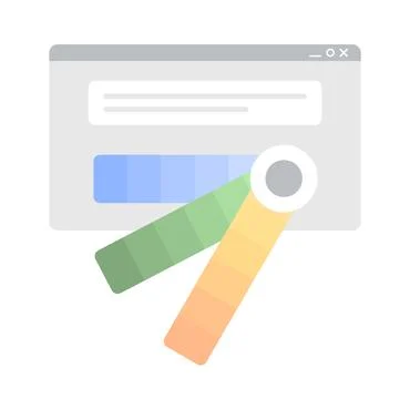 Switching website design color scheme semi flat color vector object Stock Illustration