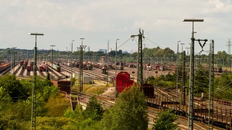 Switching yard station from above Stock Footage 42931831