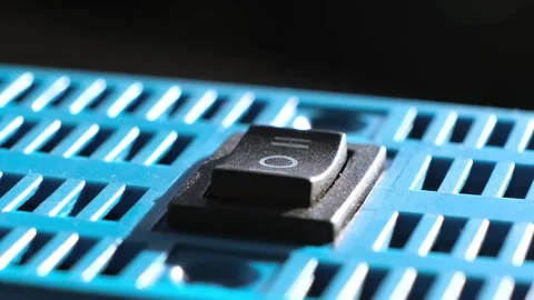 A swither button close-up. KCD1-101 6c Rocker Switch electrical component rocker Stock Footage 313363169