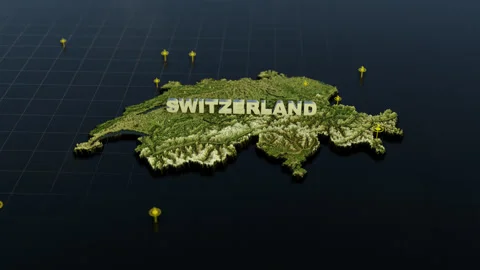 Switzerland 3D Map With Animation Stock Footage 310125735