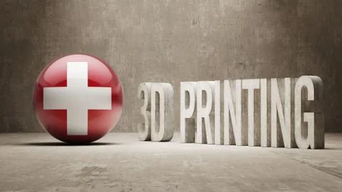 Switzerland.  3d Printing Concept 스톡 일러스트