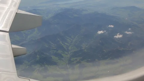 Switzerland From Airplane Window Stock Footage 99593992