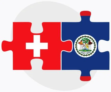 Switzerland and Belize Flags Stock Illustration