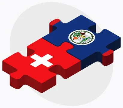 Switzerland and Belize Flags Stock Illustration